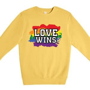 Love Wins Lgbt Pride Gay Lesbian Lgbtq Gender Hu Rights Meaningful Gift Premium Crewneck Sweatshirt