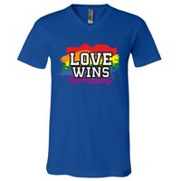 Love Wins Lgbt Pride Gay Lesbian Lgbtq Gender Hu Rights Meaningful Gift V-Neck T-Shirt