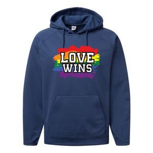 Love Wins Lgbt Pride Gay Lesbian Lgbtq Gender Hu Rights Meaningful Gift Performance Fleece Hoodie