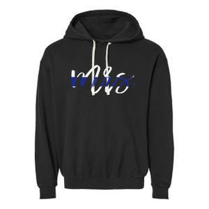 Leo Wife Mrs. Thin Blue Line Law Enforcement Garment-Dyed Fleece Hoodie