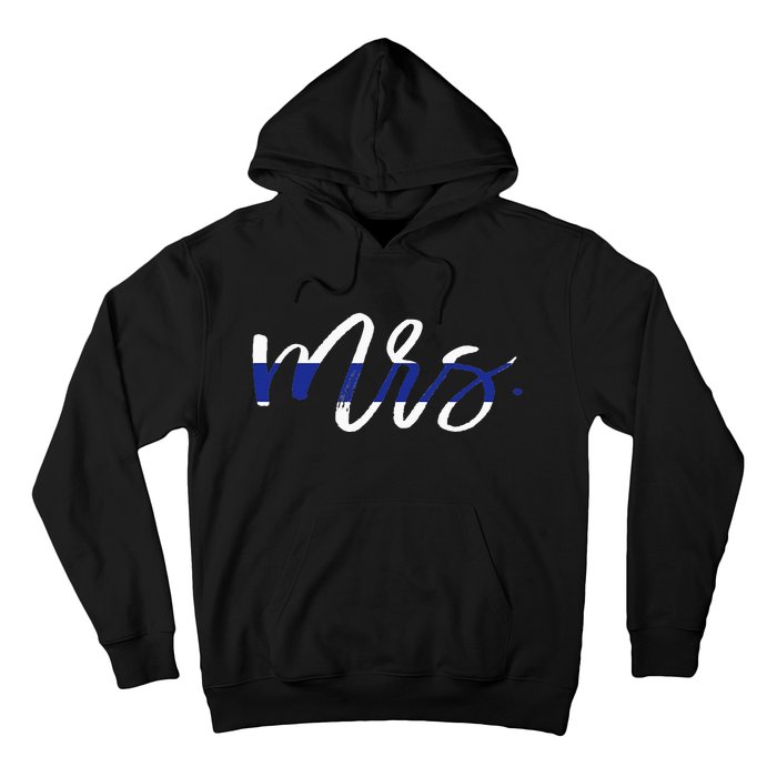 Leo Wife Mrs. Thin Blue Line Law Enforcement Hoodie