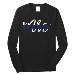 Leo Wife Mrs. Thin Blue Line Law Enforcement Long Sleeve Shirt