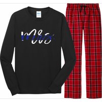 Leo Wife Mrs. Thin Blue Line Law Enforcement Long Sleeve Pajama Set