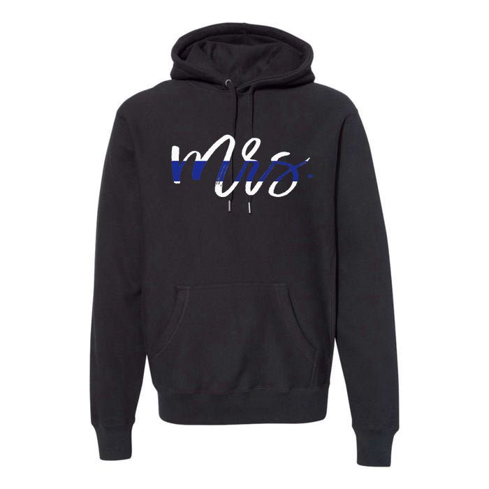 Leo Wife Mrs. Thin Blue Line Law Enforcement Premium Hoodie