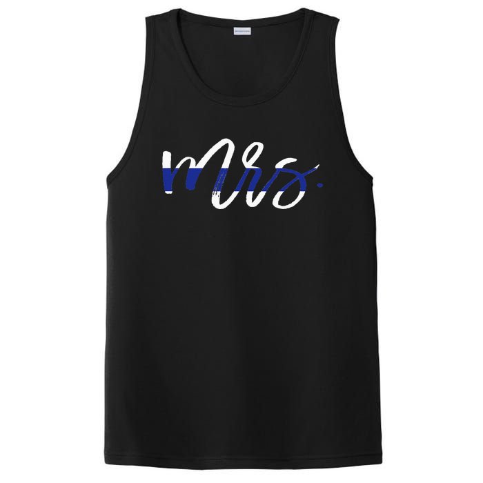 Leo Wife Mrs. Thin Blue Line Law Enforcement PosiCharge Competitor Tank