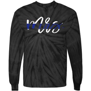 Leo Wife Mrs. Thin Blue Line Law Enforcement Tie-Dye Long Sleeve Shirt