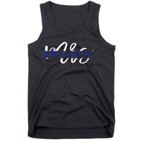 Leo Wife Mrs. Thin Blue Line Law Enforcement Tank Top