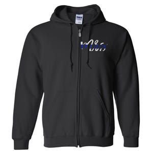 Leo Wife Mrs. Thin Blue Line Law Enforcement Full Zip Hoodie