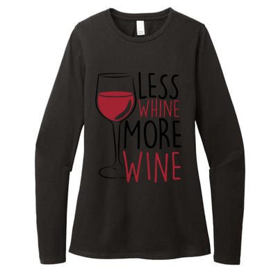 Less Whine More Wine Womens CVC Long Sleeve Shirt