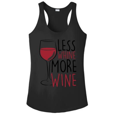 Less Whine More Wine Ladies PosiCharge Competitor Racerback Tank