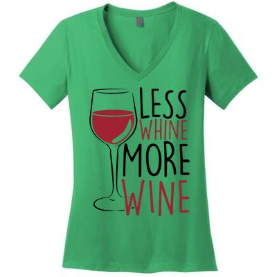 Less Whine More Wine Women's V-Neck T-Shirt