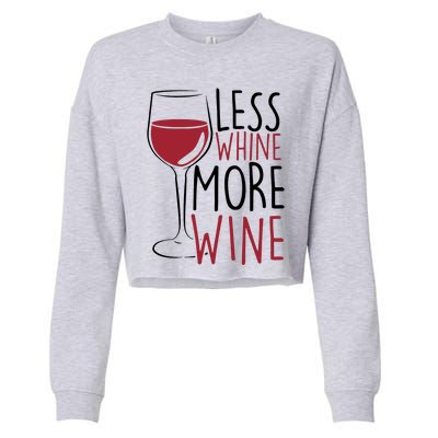 Less Whine More Wine Cropped Pullover Crew