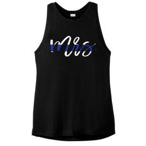 Leo Wife Mrs Thin Blue Line Shirts Law Enforcement Ladies PosiCharge Tri-Blend Wicking Tank