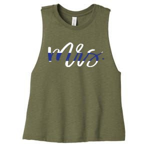 Leo Wife Mrs Thin Blue Line Shirts Law Enforcement Women's Racerback Cropped Tank