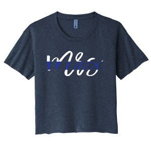 Leo Wife Mrs Thin Blue Line Shirts Law Enforcement Women's Crop Top Tee