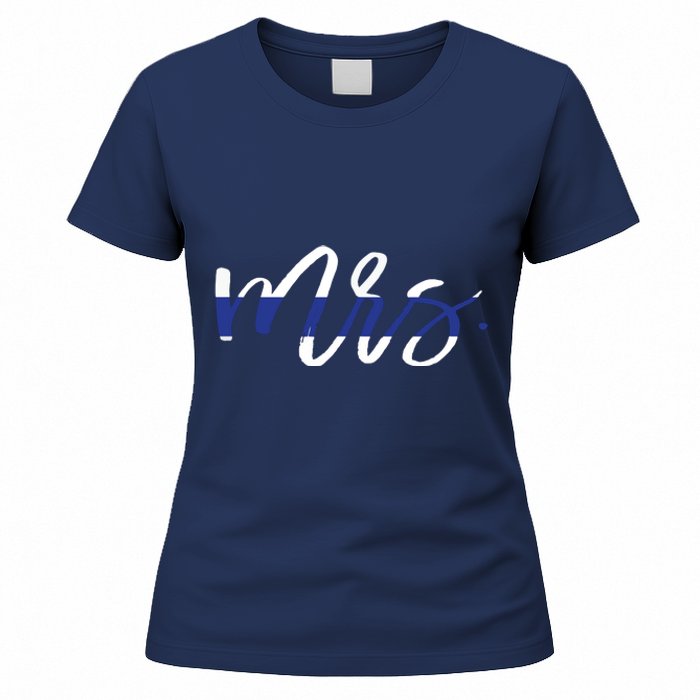 Leo Wife Mrs Thin Blue Line Shirts Law Enforcement Women's T-Shirt