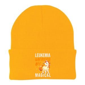 Leukemia Warrior Magical Unicorn Orange Ribbon Hematologist Knit Cap Winter Beanie