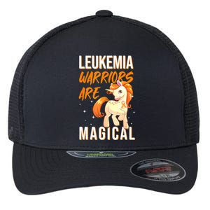 Leukemia Warrior Magical Unicorn Orange Ribbon Hematologist Flexfit Unipanel Trucker Cap