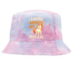 Leukemia Warrior Magical Unicorn Orange Ribbon Hematologist Tie-Dyed Bucket Hat