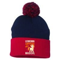 Leukemia Warrior Magical Unicorn Orange Ribbon Hematologist Pom Pom 12in Knit Beanie