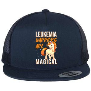 Leukemia Warrior Magical Unicorn Orange Ribbon Hematologist Flat Bill Trucker Hat