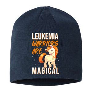 Leukemia Warrior Magical Unicorn Orange Ribbon Hematologist Sustainable Beanie