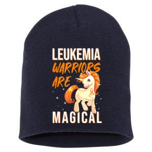 Leukemia Warrior Magical Unicorn Orange Ribbon Hematologist Short Acrylic Beanie