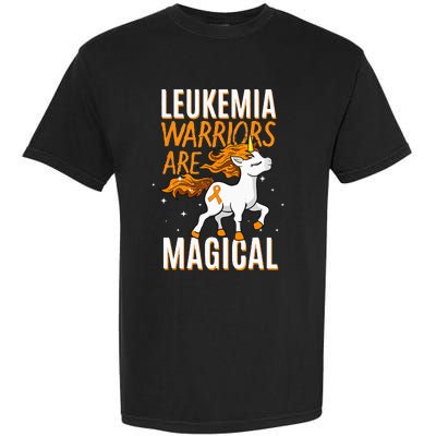 Leukemia Warrior Magical Unicorn Orange Ribbon Hematologist Garment-Dyed Heavyweight T-Shirt