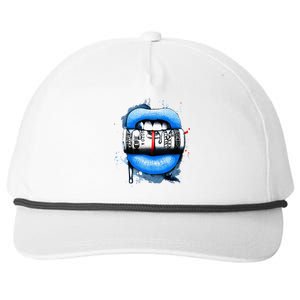 Lips With Money Retro Blue 5s Matching Snapback Five-Panel Rope Hat