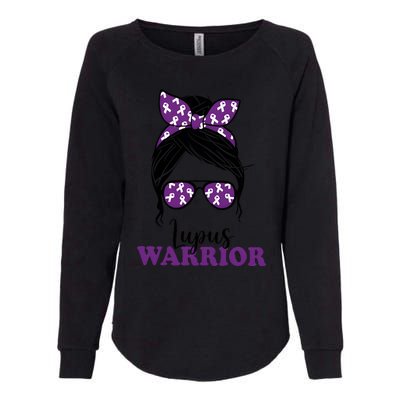 Lupus Warrior Messy Bun Woman Lupus Awareness Womens California Wash Sweatshirt