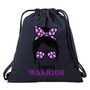 Lupus Warrior Messy Bun Woman Lupus Awareness Drawstring Bag