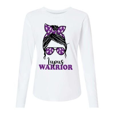 Lupus Warrior Messy Bun Woman Lupus Awareness Womens Cotton Relaxed Long Sleeve T-Shirt