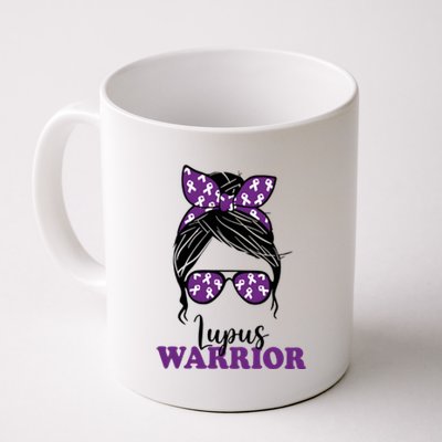 Lupus Warrior Messy Bun Woman Lupus Awareness Coffee Mug