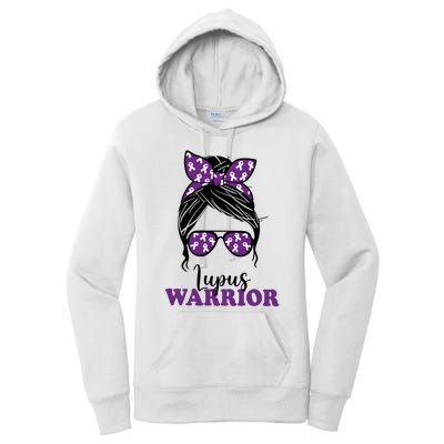 Lupus Warrior Messy Bun Woman Lupus Awareness Women's Pullover Hoodie