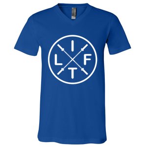 Lift Weightlifting Meaningful Gift Fitness Barbells Gym V-Neck T-Shirt