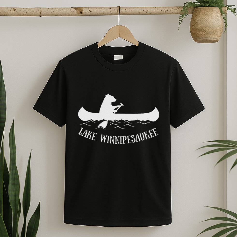 Lake Winnipesaukee New Hampshire Bear Canoe Gift T-Shirt