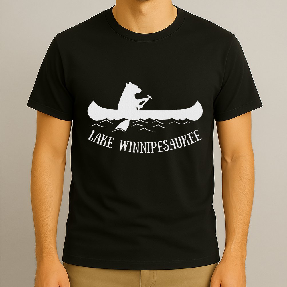 Lake Winnipesaukee New Hampshire Bear Canoe Gift T-Shirt