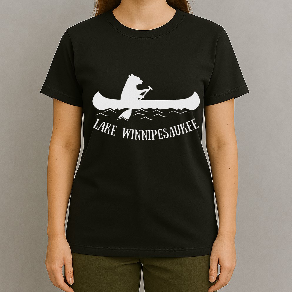 Lake Winnipesaukee New Hampshire Bear Canoe Gift T-Shirt