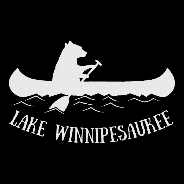 Lake Winnipesaukee New Hampshire Bear Canoe Gift Flat Bill Trucker Hat