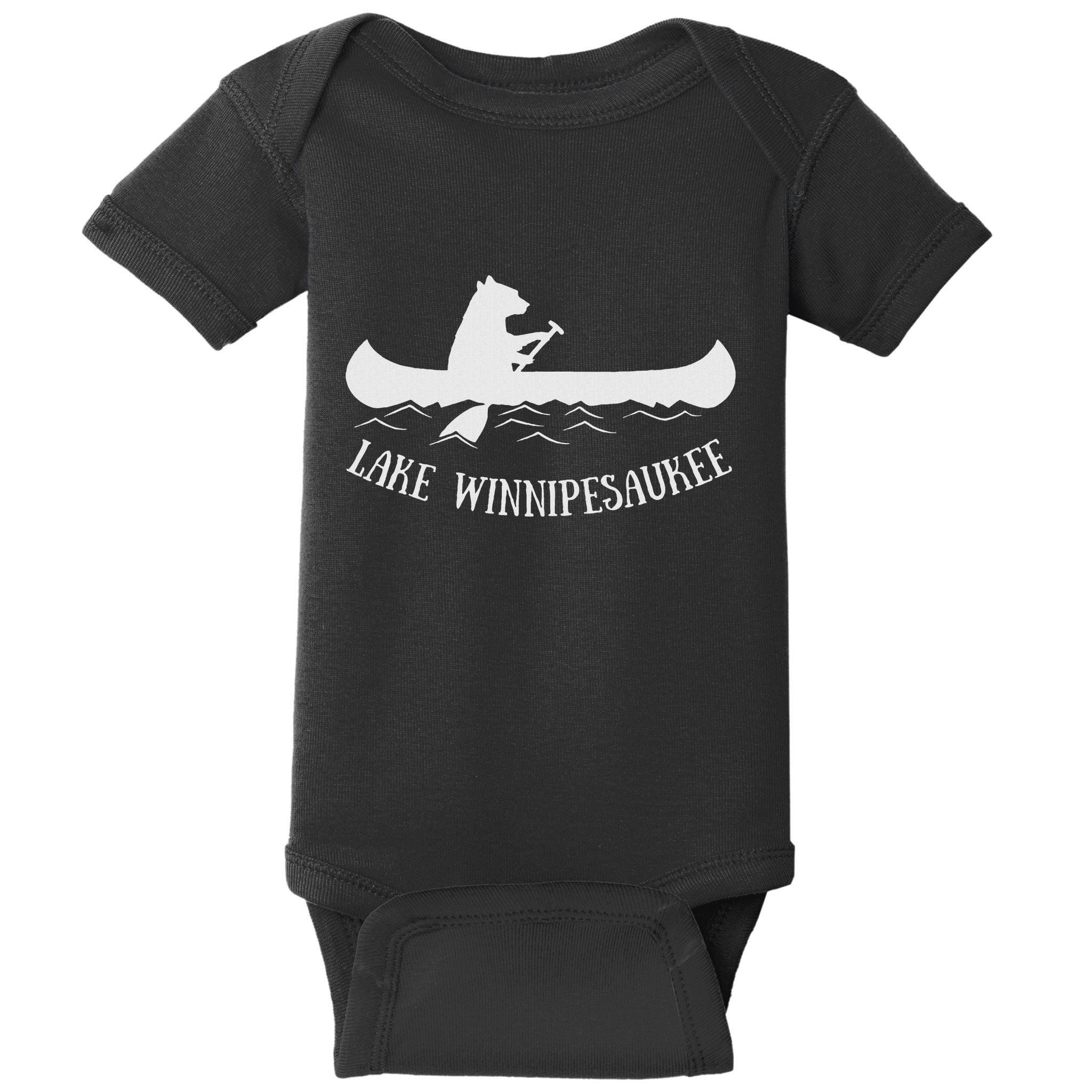 Lake Winnipesaukee New Hampshire Bear Canoe Gift Baby Bodysuit