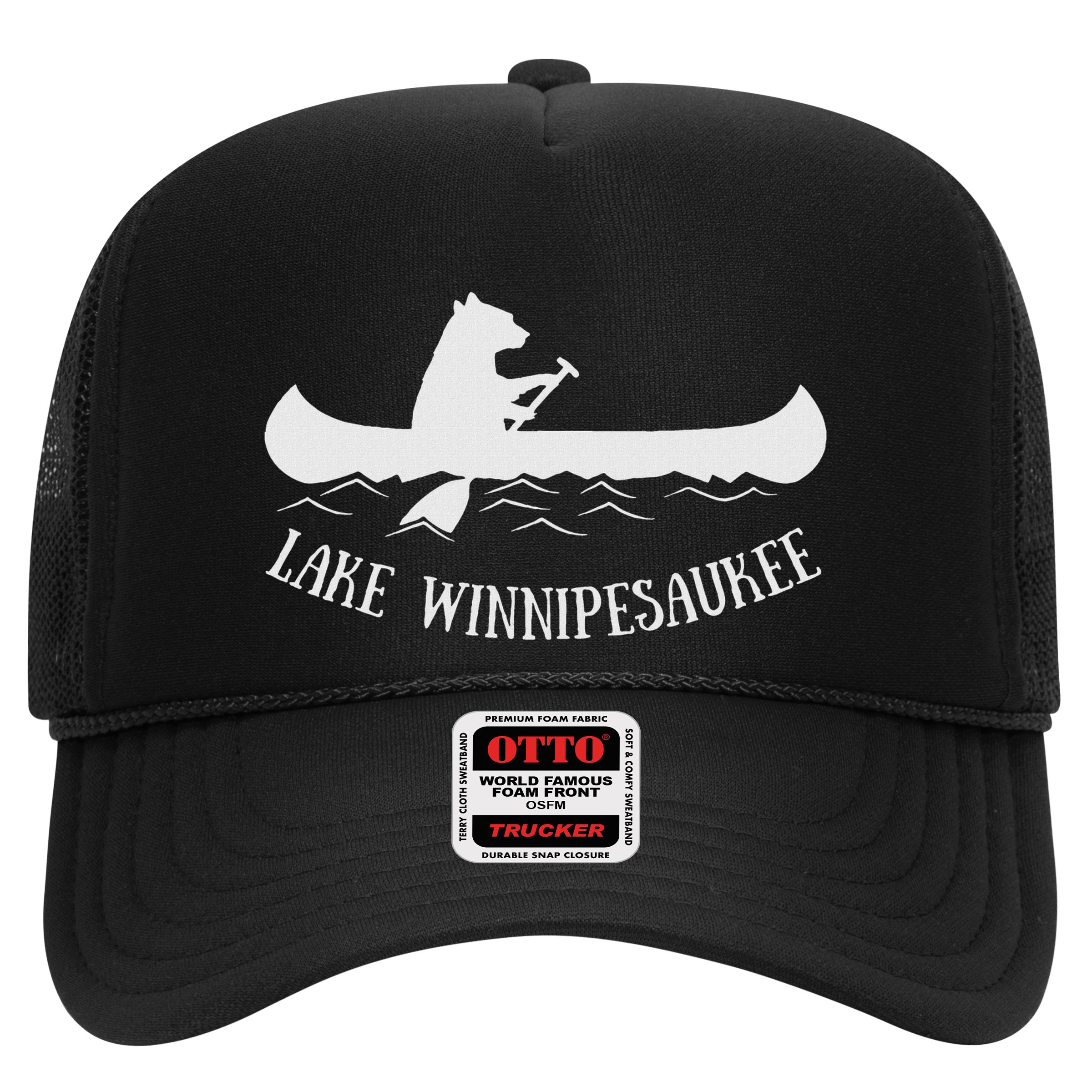Lake Winnipesaukee New Hampshire Bear Canoe Gift Hat