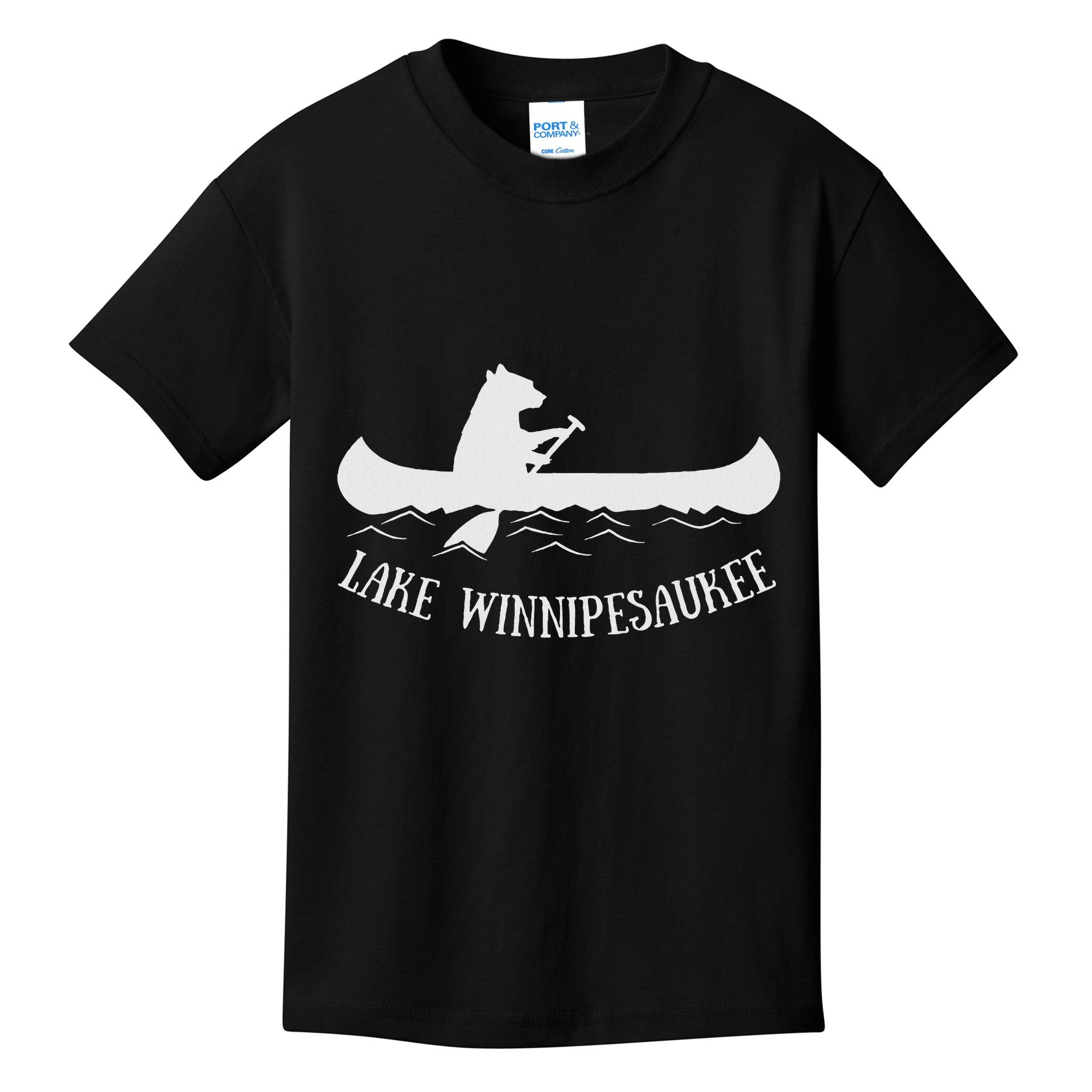 Lake Winnipesaukee New Hampshire Bear Canoe Gift Kids T-Shirt