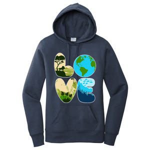 Love Wild Nature Planet Globe Earth Day April 22 Women's Pullover Hoodie