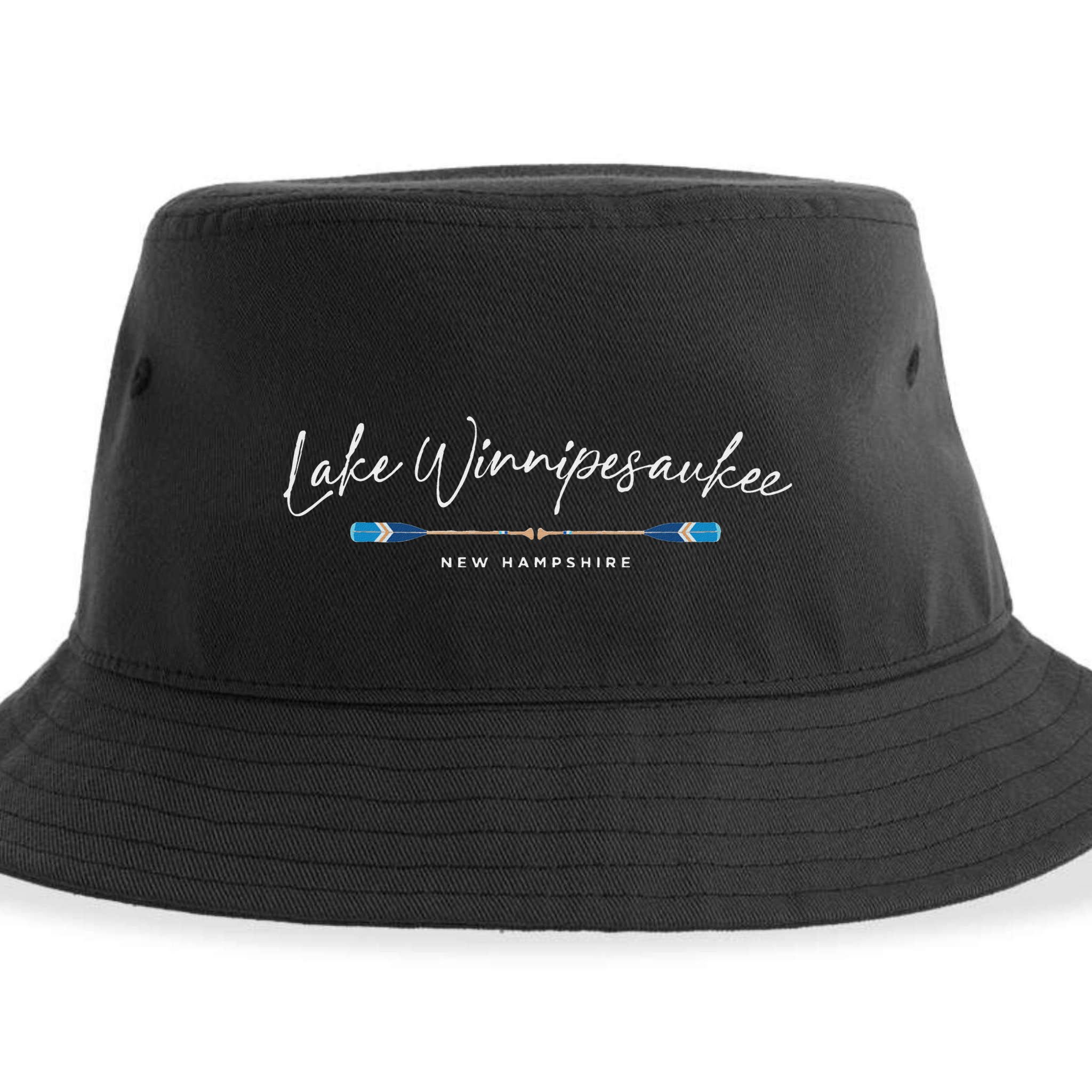 Lake Winnipesaukee New Hampshire Oars Graphic Sustainable Bucket Hat