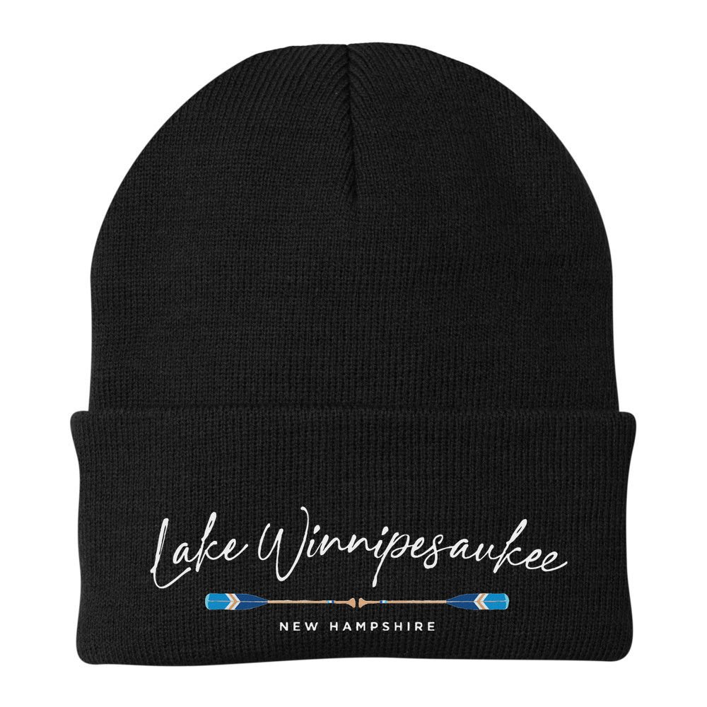 Lake Winnipesaukee New Hampshire Oars Graphic Beanie