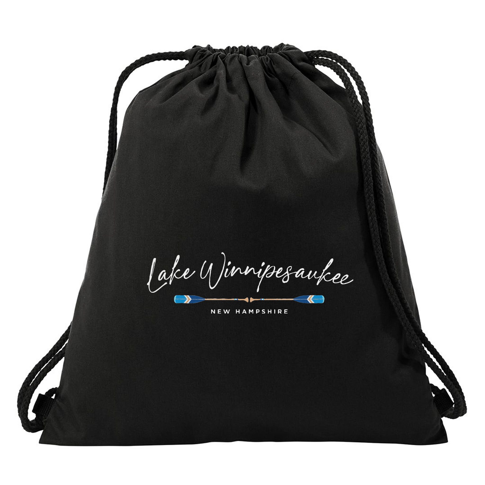 Lake Winnipesaukee New Hampshire Oars Graphic Drawstring Bag