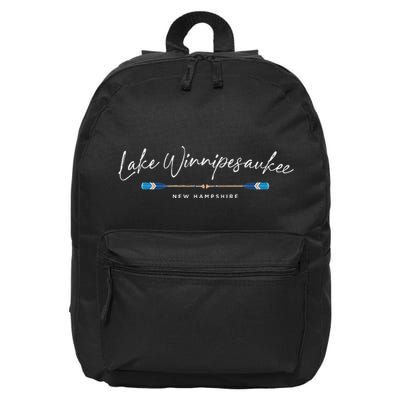 Lake Winnipesaukee New Hampshire Oars Graphic 16 in Basic Backpack