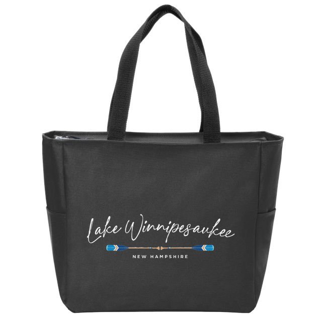 Lake Winnipesaukee New Hampshire Oars Graphic Zip Tote Bag