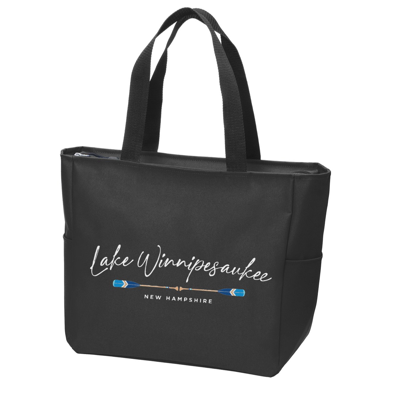 Lake Winnipesaukee New Hampshire Oars Graphic Zip Tote Bag