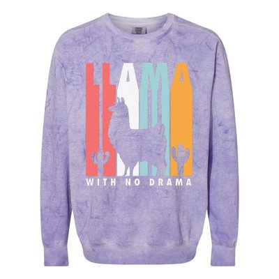 Llama With No Drama No Drama Llama Colorblast Crewneck Sweatshirt